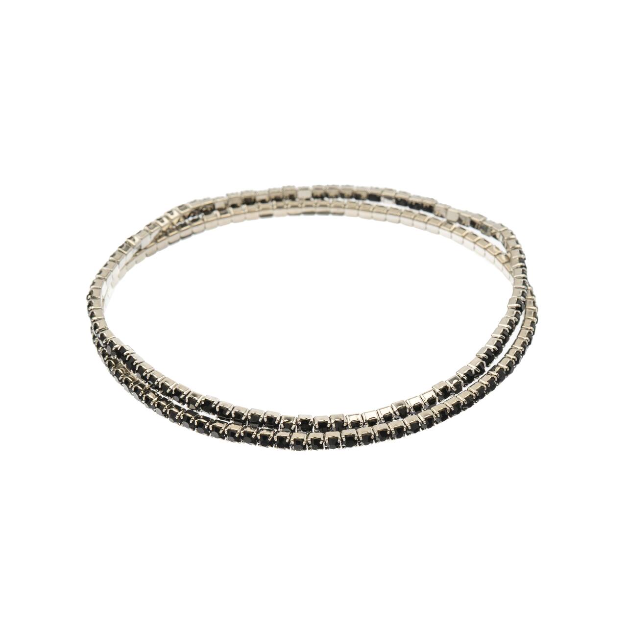 Crystal Lane DIY Silver & Jet Black Rhinestones Bracelets, 2ct.